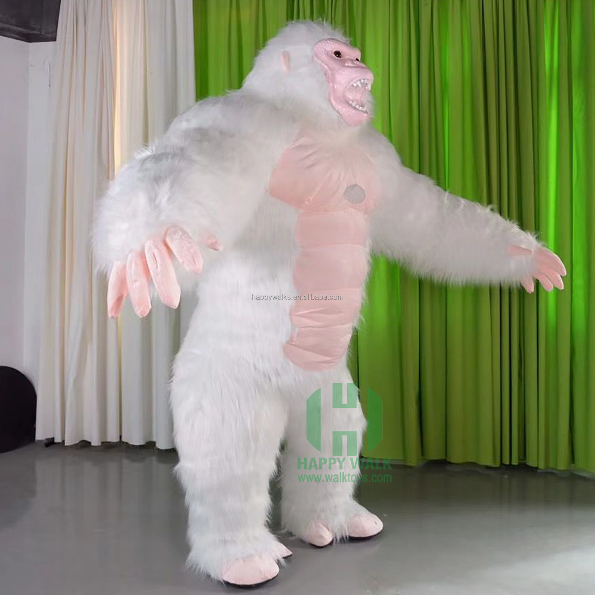 Factory Hot Sale Pure White Gorilla Inflatable Cartoon Costume Adult COS Animal Costume