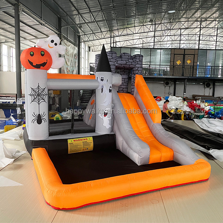 Halloween Party Inflatable Bouncer House Combo With Slide Pool for Rental