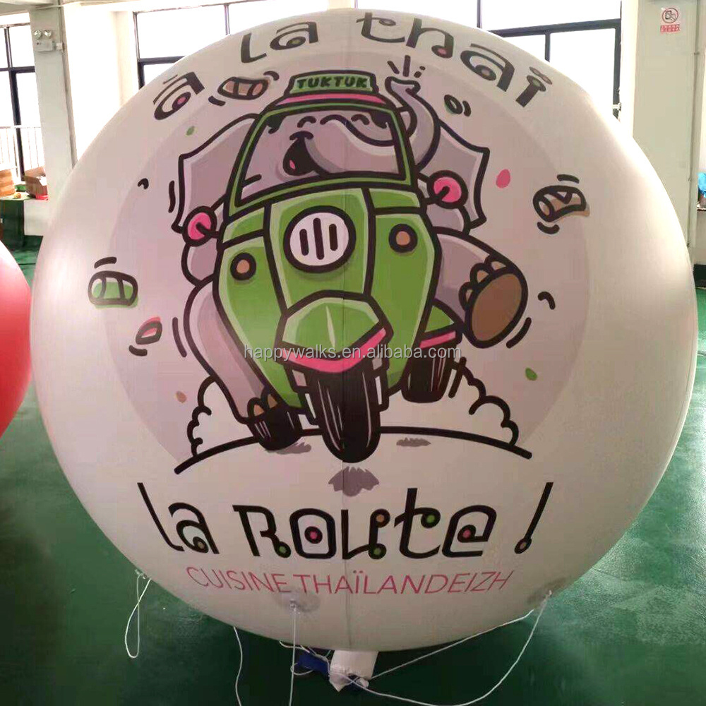 Happy Walk Commercial Outdoor Inflatable Helium white Ballon Customized LOGO Inflatable Advertise balloon