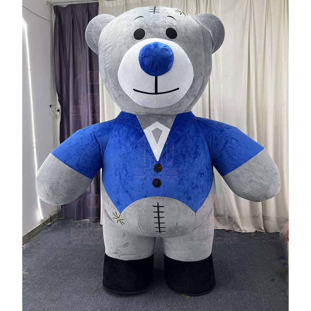 Enjoyment Advertising Adults inflatable  Mascot Costume Big inflatable cartoon tuxedo blue cartoon bear