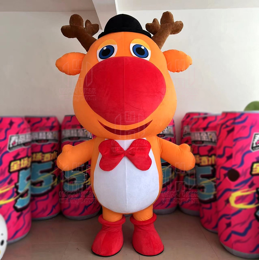 HAPPY WALK 2023 Customized Inflatable Christmas moose cartoon Cosplay walking Animal inflatable mascot costume