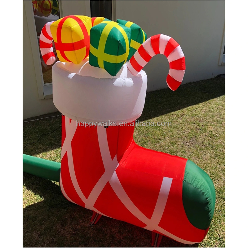 2023 New Products Christmas Gift Socks Home Inflatable Decoration Garden LED Inflatable Christmas Socks