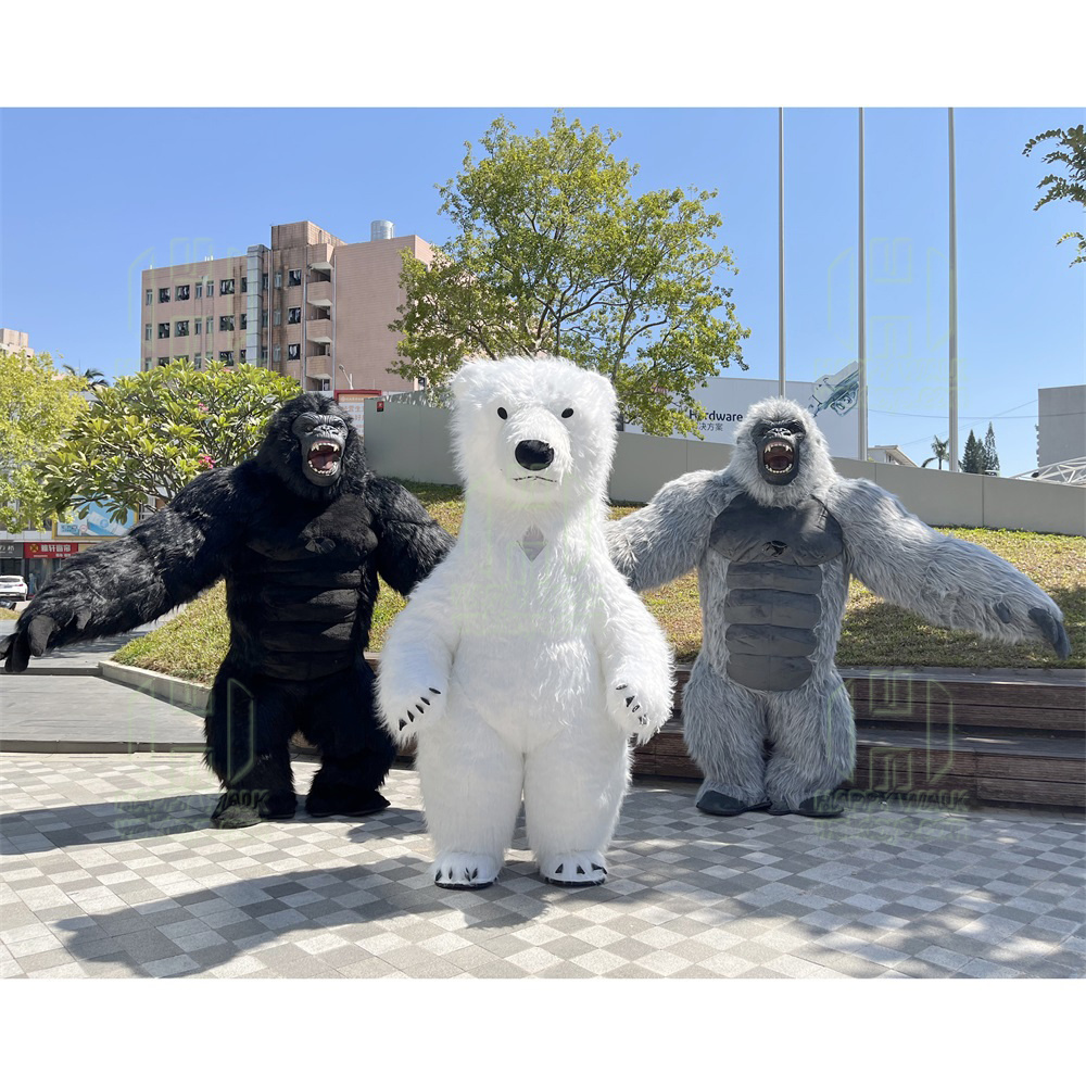 Customized animal mascot cartoon inflatable realistic gorilla costume for adult