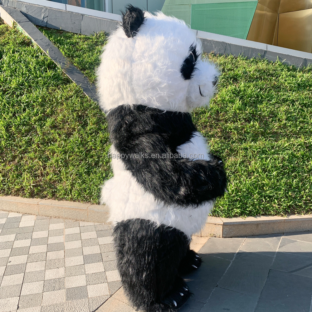 2m/2.6m/3m inflatable panda mascot costume long hair cute panda inflatable costume