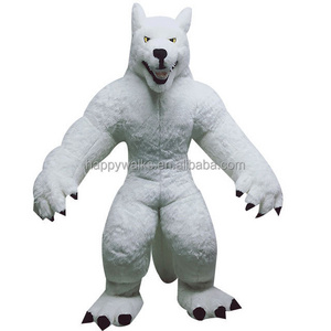 inflatable mascot Canis lupus arctos Performance Walking Fuzzy Inflatable  Costume for Funny Parade Show