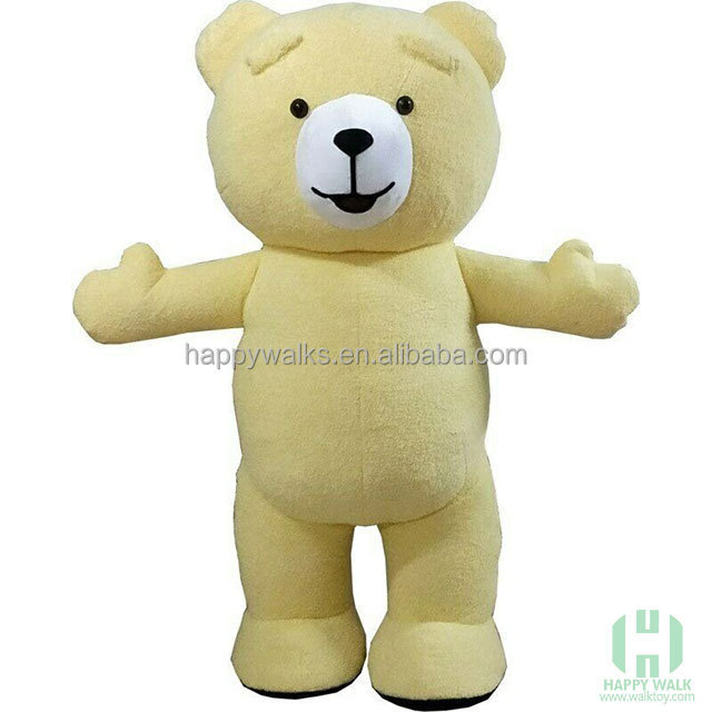 Giant Mascot Costume Inflatable teddy bear 2m/2.6m/3m yellow color inflatable walking Teddy Bear Costume