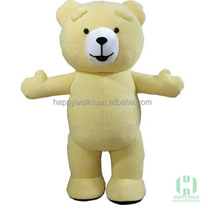 Giant Mascot Costume Inflatable teddy bear 2m/2.6m/3m yellow color inflatable walking Teddy Bear Costume