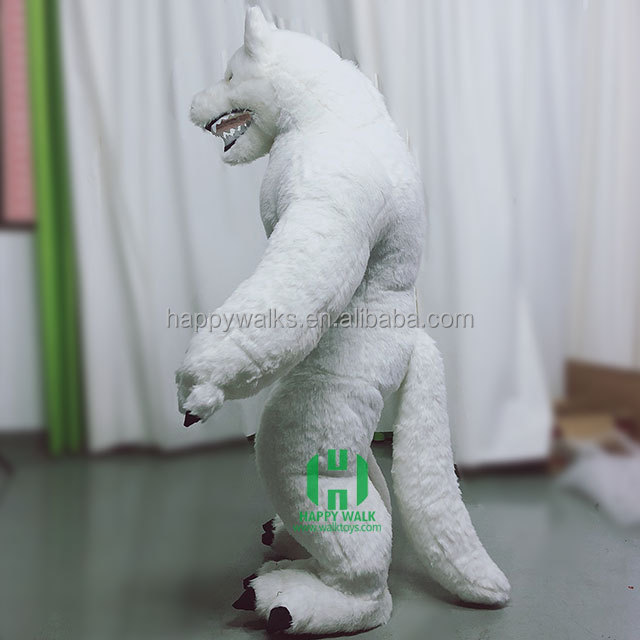 inflatable mascot Canis lupus arctos Performance Walking Fuzzy Inflatable  Costume for Funny Parade Show