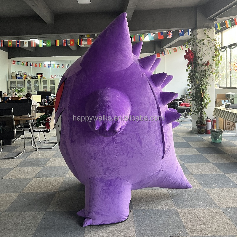 Unisex Gengar Inflatable Plush Cartoon Costume Purple Stuffed Adult Halloween Costumes