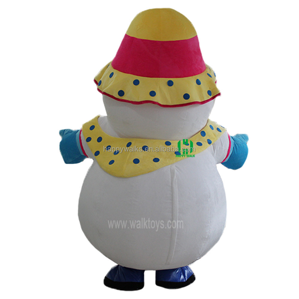 Popular Hot Sale  Mascot Costume  Party Dress inflatable snowman mascot costume for adult