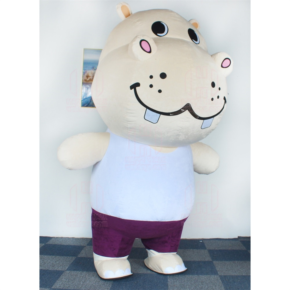 HAPPY WALK 2023 Customized Commercial inflatable animal mascot custom color inflatable hippopotamus costume for sale