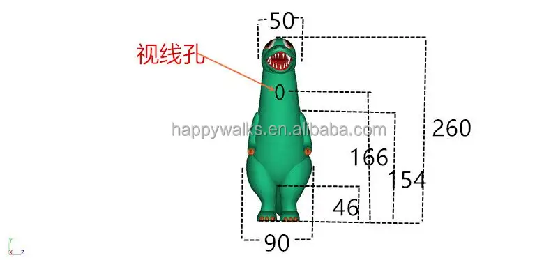 Custom Halloween Fancy Plush green dinosaur Costume mascot costume cartoon character cosplay costume for party