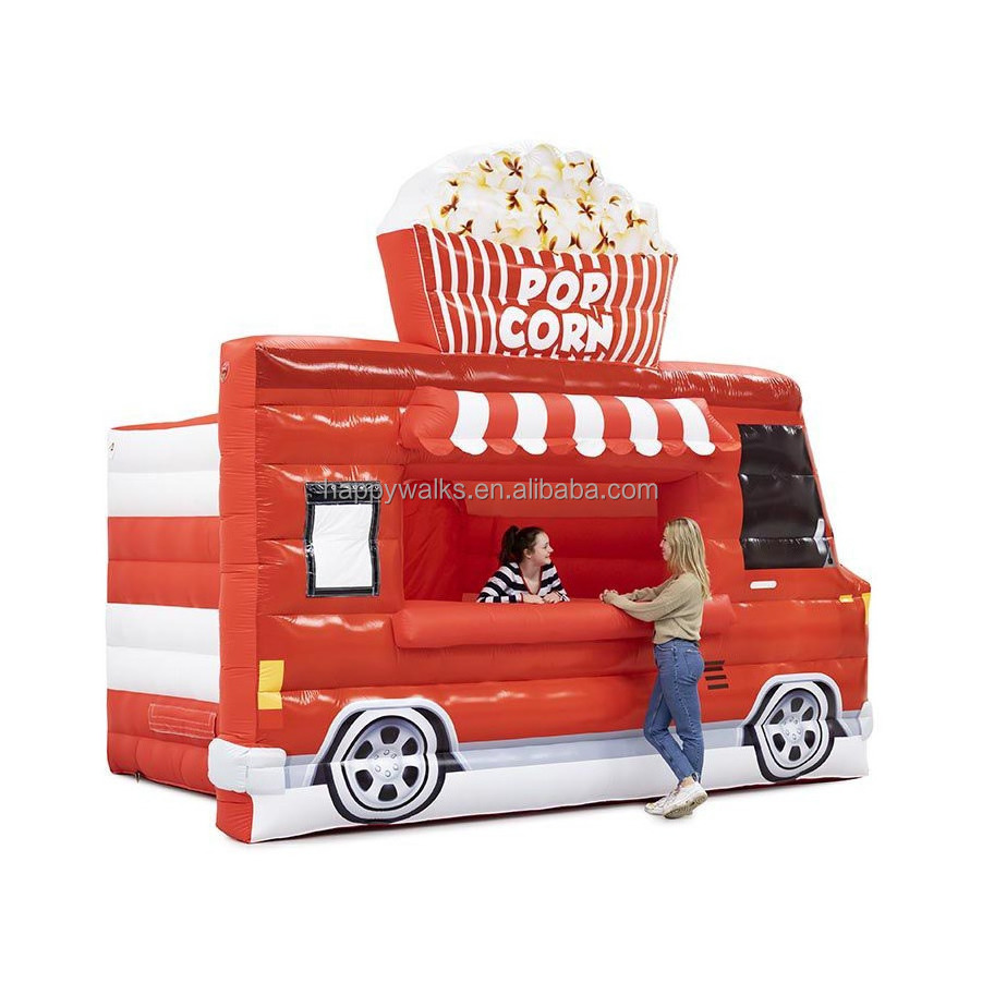 2023 Factory Custom Red Inflatable Popcorn Cart Booth Tent Burger Cart Food Booth Inflatable Tent