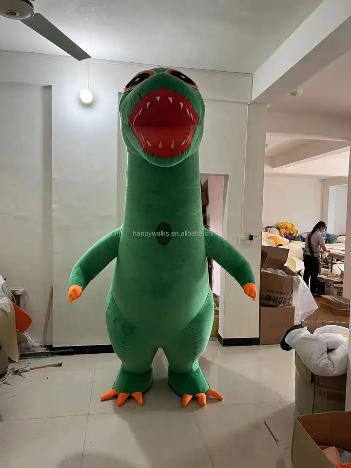 Custom Halloween Fancy Plush green dinosaur Costume mascot costume cartoon character cosplay costume for party