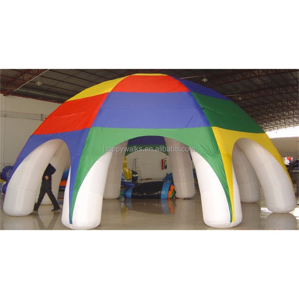 Commercial rainbow canopy outdoor octopus spider inflatable camping tent stall sunshade inflatable tent