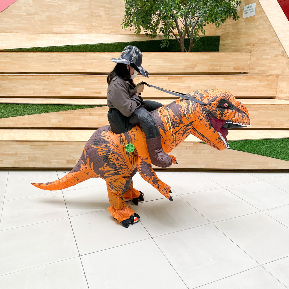 Funny Halloween Cosplay Outfit Cartoon Mascot inflatable walking dinosaur costume for men ride on