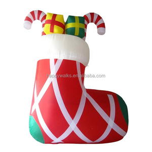 2023 New Products Christmas Gift Socks Home Inflatable Decoration Garden LED Inflatable Christmas Socks