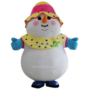 Popular Hot Sale  Mascot Costume  Party Dress inflatable snowman mascot costume for adult