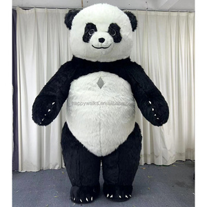 Factory Hot Sale Realistic Inflatable Panda Mascot Costume Party Event Inflatable Cartoon Costume With Fan