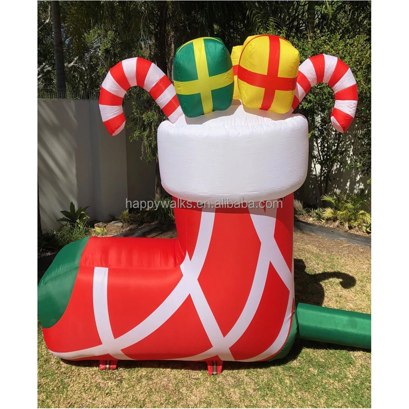 2023 New Products Christmas Gift Socks Home Inflatable Decoration Garden LED Inflatable Christmas Socks