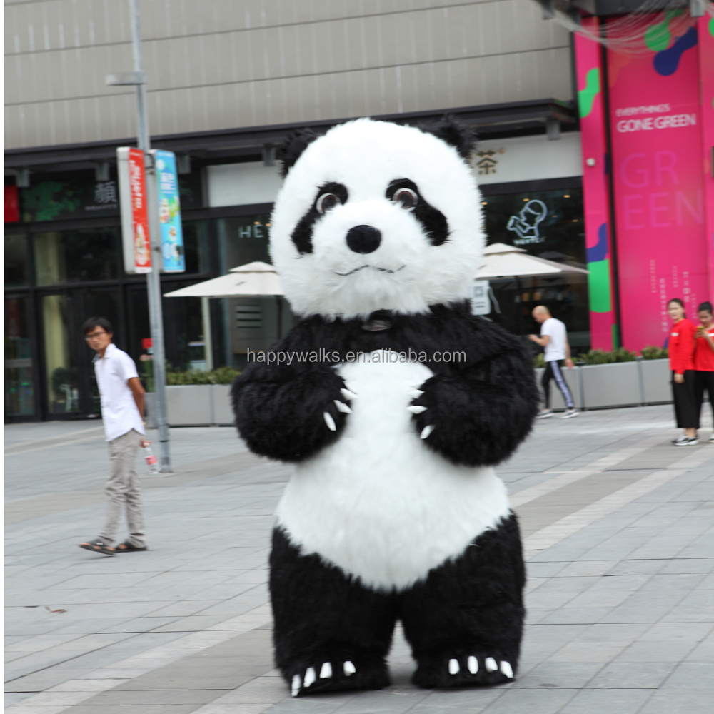 China hot sale 2.6m inflatable panda cartoon costume commercial inflatable giant panda mascot costume