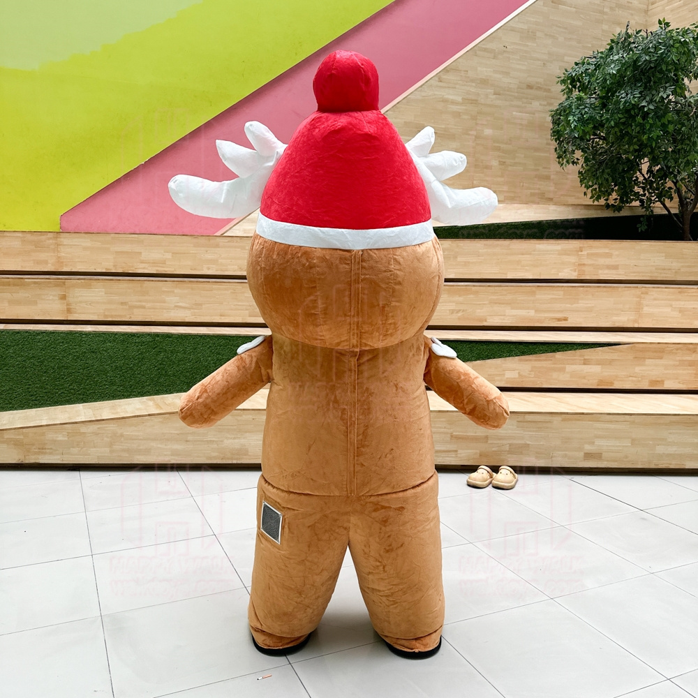 Custom Cosplay Gingerbread Man With Hat Inflatable Mascot Costume for Halloween Party Feast Biscuit Adult Cartoon