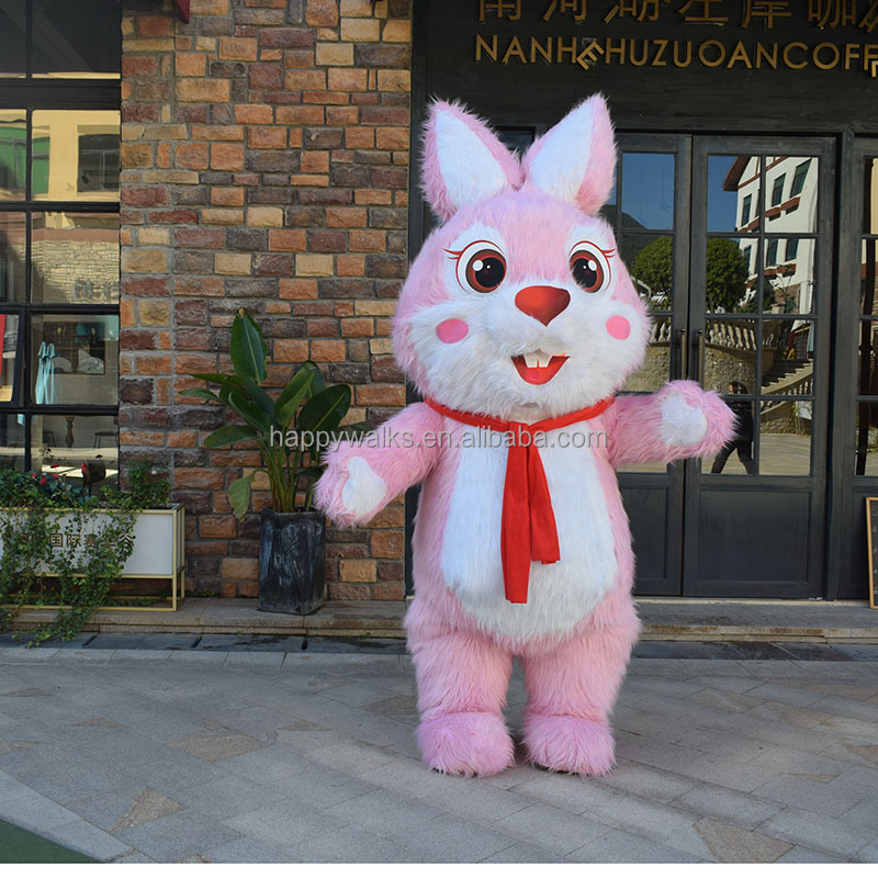 Happy Island Customized funny life size adult plush Rabbit animal cartoon mascot costume