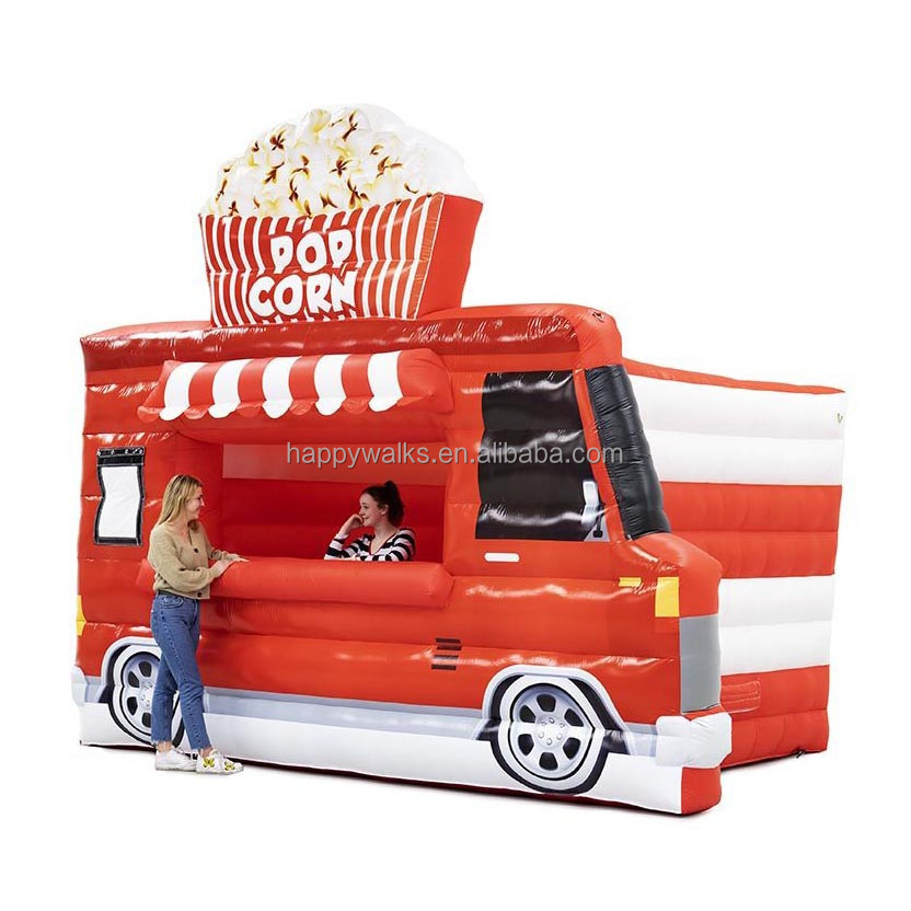 2023 Factory Custom Red Inflatable Popcorn Cart Booth Tent Burger Cart Food Booth Inflatable Tent