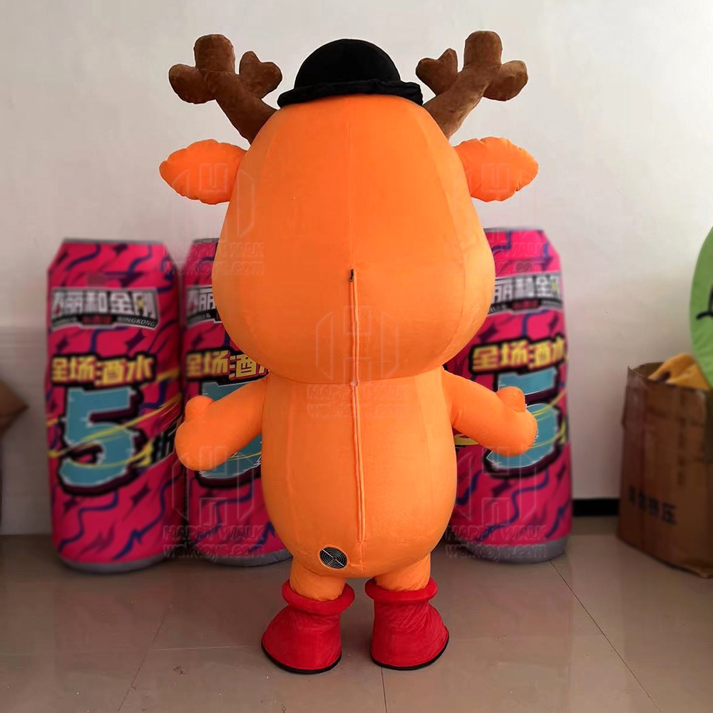 HAPPY WALK 2023 Customized Inflatable Christmas moose cartoon Cosplay walking Animal inflatable mascot costume