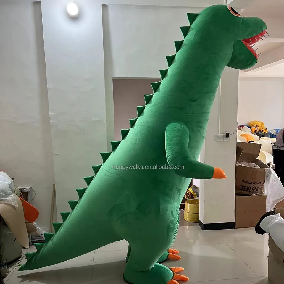 Custom Halloween Fancy Plush green dinosaur Costume mascot costume cartoon character cosplay costume for party