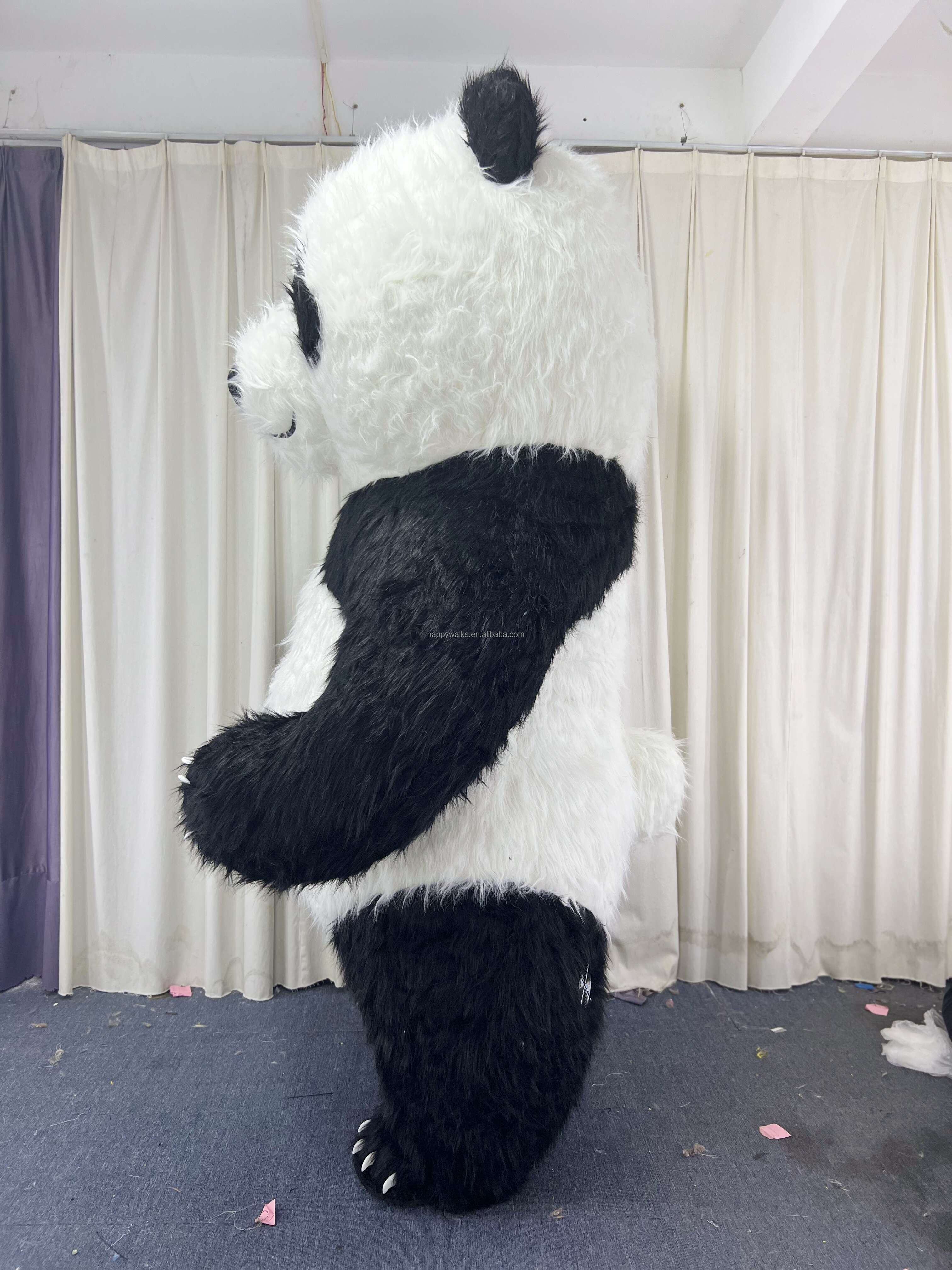 2m/2.6m/3m inflatable panda mascot costume long hair cute panda inflatable costume