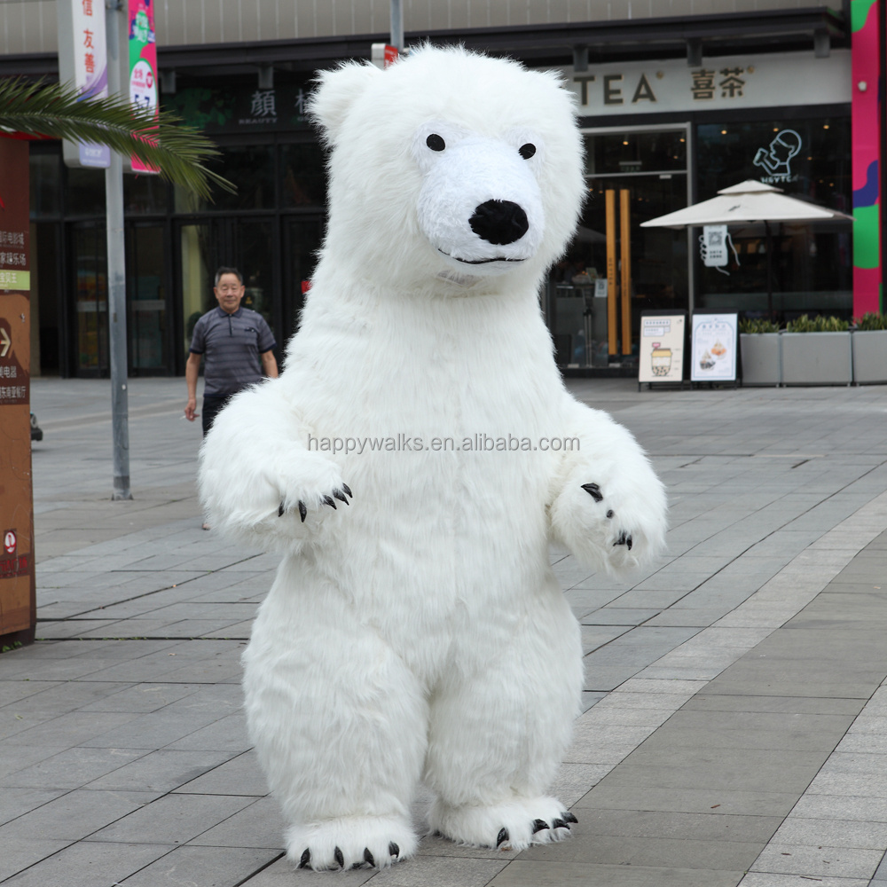 Commercial Adult Walking Panda Mascot Costume 2m/2.6m/3m Inflatable Plush Panda and Polar Bear Suit for Sale