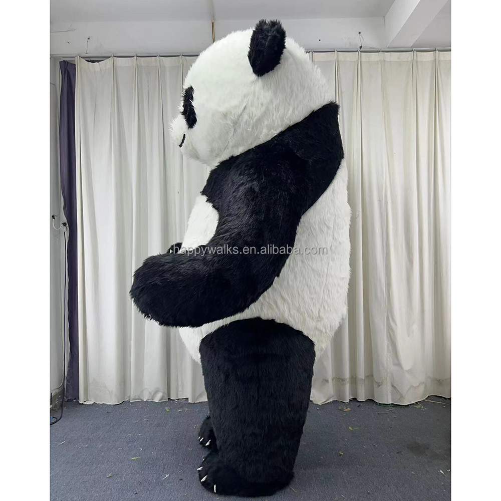 Factory Hot Sale Realistic Inflatable Panda Mascot Costume Party Event Inflatable Cartoon Costume With Fan