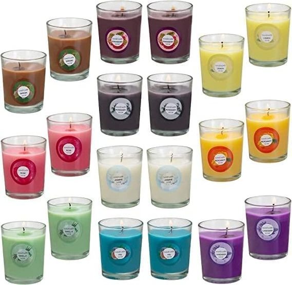 20 Pack Strong Scented Candles Gift Set With 10 Fragrances For Home and Women Aromatherapy Soy Wax Glass Jar Candle