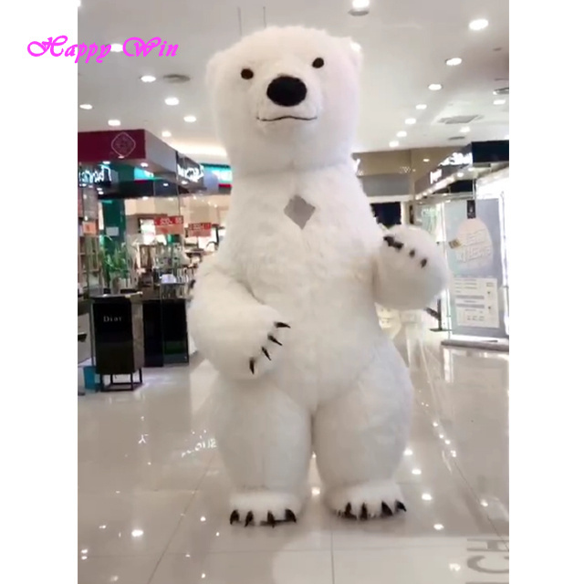 3 m brown and white inflatable costumes walking mascot polar bear costume