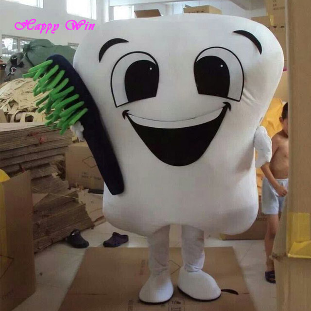 Hot selling promotion teeth costumes / plush tooth mascot costume for adult