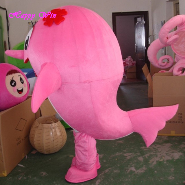 Pink dolphin mascot costume cute cartoon character costume cartoon character mascot costumes