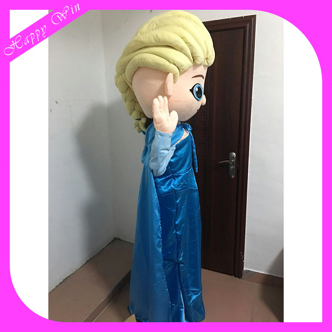 Frozen sister Elsa princess mascot walking frozen Elsa princess walking costume for sale