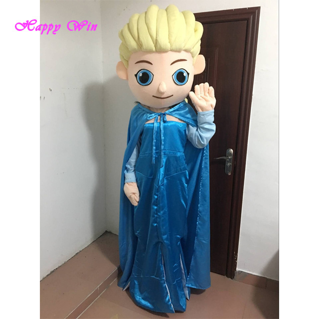 Frozen sister Elsa princess mascot walking frozen Elsa princess walking costume for sale