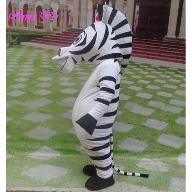 wholesale cheap cartoon character 2 person zebra mascot costume for adult