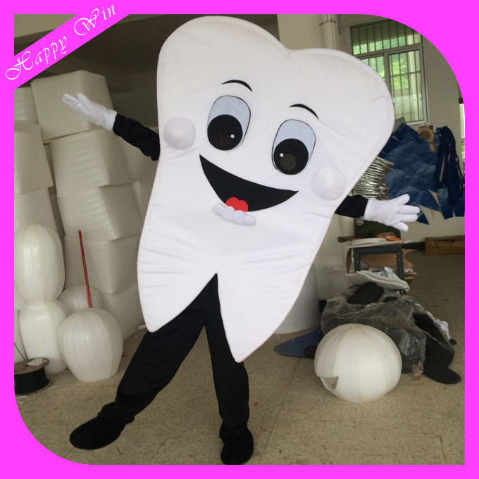 Hot selling promotion teeth costumes / plush tooth mascot costume for adult