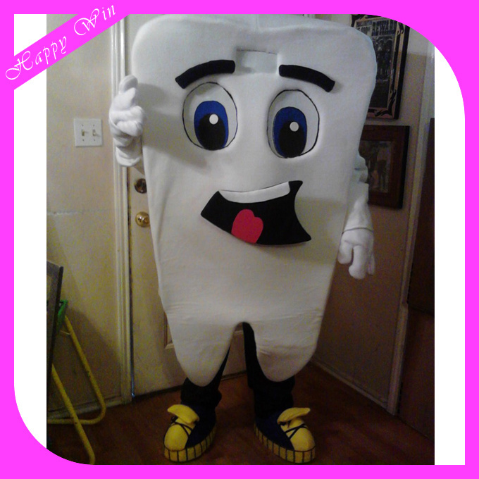 Hot selling promotion teeth costumes / plush tooth mascot costume for adult