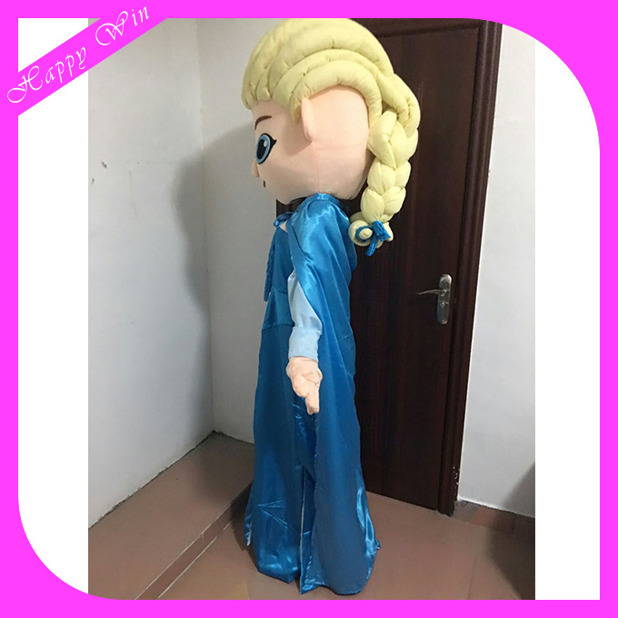 Frozen sister Elsa princess mascot walking frozen Elsa princess walking costume for sale