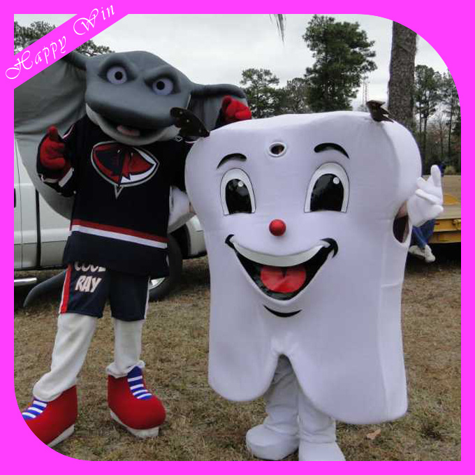 Soft plush custom made tooth mascot costumes unisex adult tooth mascot