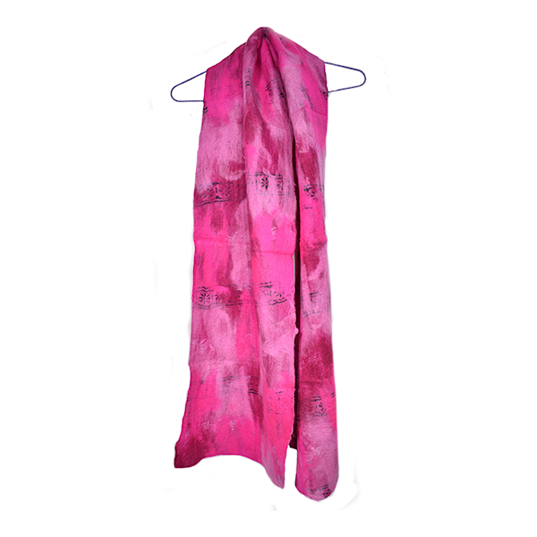 Fair made Felt scarf/Merino wool and recycled saree Felted scarf