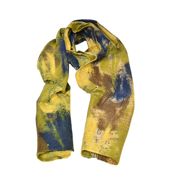 Dark color combination Felted scarf/Soft and comfortable Scarf made from Merino wool and saree