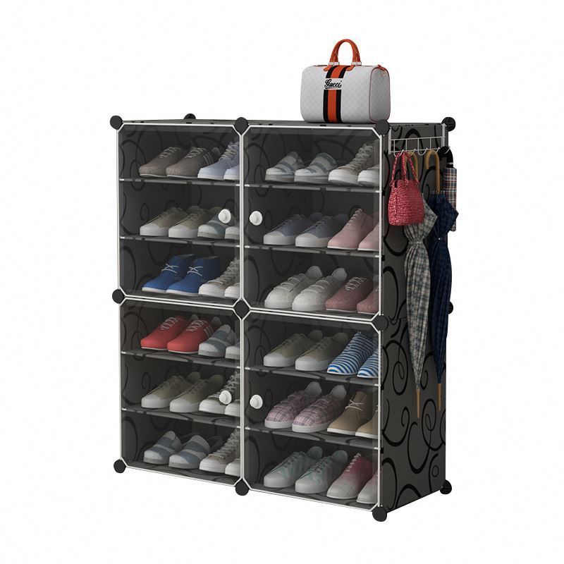 Hot Selling Custom Outdoor Dustproof Stackable Plastic Clear Plastic Sneaker Shoe Rack Modern Organizer