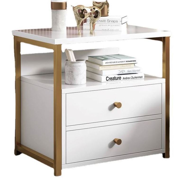 Top Nightstand Hidden Compartment Open Storage Shelf for Living Room Wood End Table