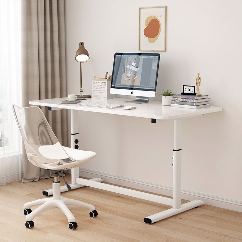 China Supplier Home Office Height Adjustable Office Desk Moving Computer Desk On Wheels