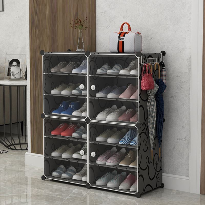 Plastic 9 Tier Shoe Storage Organizer Cabinet Shoe Cubby Free Standing Shoe Shelves